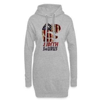 Patriotic Judith Dinosaur Judithsaurus - Hoodie-Kleid - Grau meliert - Vorne