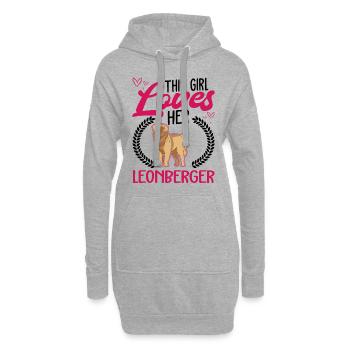 This girl loves her Leonberger - Hoodie-Kleid - Grau meliert - Vorne