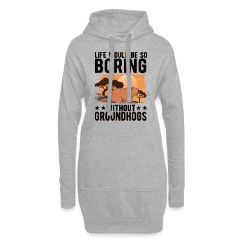 Murmeltier Marmot Waldmurmeltier - Hoodie-Kleid - Grau meliert - Vorne