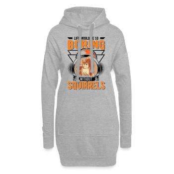 Squirrel Gift Squirrel Grey Squirrel - Hoodie Dress - heather grey - Front
