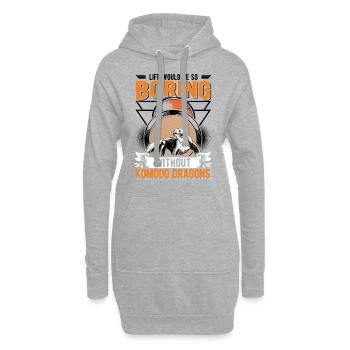 Komodowaran Geschenk Komodo Dragon Waran - Hoodie-Kleid - Grau meliert - Vorne