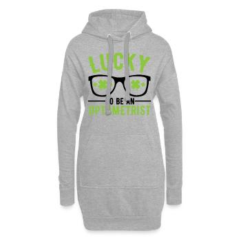 Lucky to be an Optometrist Augenoptiker Optiker - Hoodie-Kleid - Grau meliert - Vorne