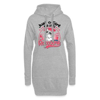 Waschbär Mädchen Raccoon Girl - Sweat-shirt à capuche long Femme - gris chiné - Devant