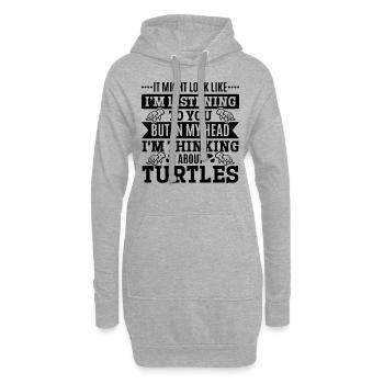 Il peut sembler que je vous écoute - Sweat-shirt à capuche long Femme - gris chiné - Devant