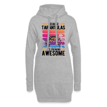 Because Tarantulas are freaking awesome Tarantel - Hoodie-Kleid - Grau meliert - Vorne