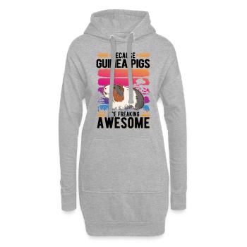 Cochon d’Inde Cadeau Cochon d’Inde - Sweat-shirt à capuche long Femme - gris chiné - Devant