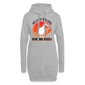 Indien Running Young Bottle Duck - Sweat-shirt à capuche long Femme - gris chiné - Devant