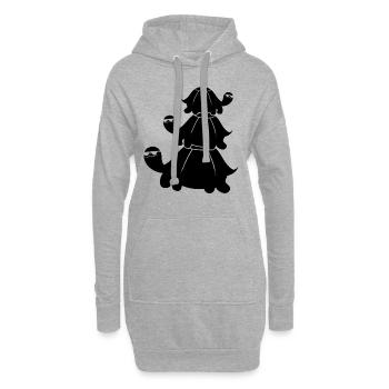Gestapelte Schildkröten Coole Schildkröten mit - Hoodie-Kleid - Grau meliert - Vorne