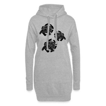 Drôle de tortue qui jette un coup d’œil Tortues Drôle - Sweat-shirt à capuche long Femme - gris chiné - Devant