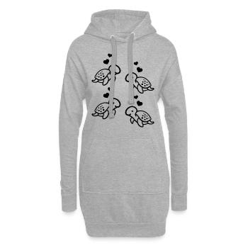Tortues avec cœur Tortues de mer - Sweat-shirt à capuche long Femme - gris chiné - Devant