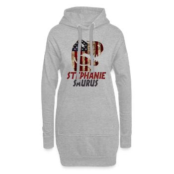 Patriotic Stephanie Dinosaur Stephaniesaurus - Hoodie-Kleid - Grau meliert - Vorne