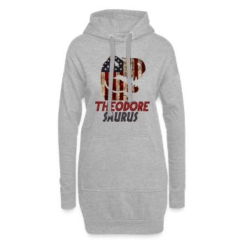 Patriotic Theodore Dinosaur Theodoresaurus - Hoodie-Kleid - Grau meliert - Vorne