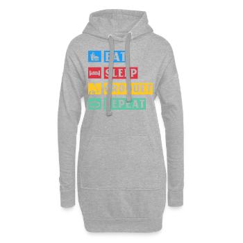 Manger du croquet de sommeil Répéter - Sweat-shirt à capuche long Femme - gris chiné - Devant