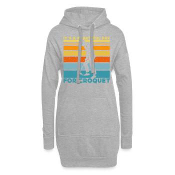 C’est une belle journée pour croquet - Sweat-shirt à capuche long Femme - gris chiné - Devant
