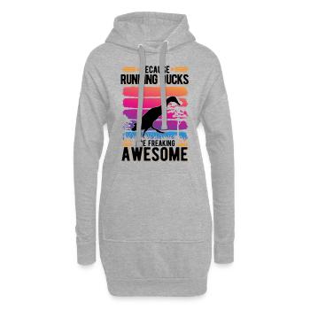 Indien Running Gift Runner Canard - Sweat-shirt à capuche long Femme - gris chiné - Devant