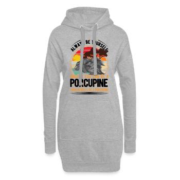 Porc-épic Cadeau Porc-épic - Sweat-shirt à capuche long Femme - gris chiné - Devant