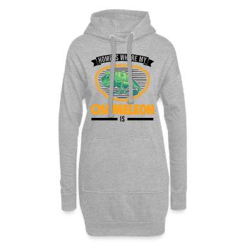 Chameleon Home Chameleon - Sweat-shirt à capuche long Femme - gris chiné - Devant