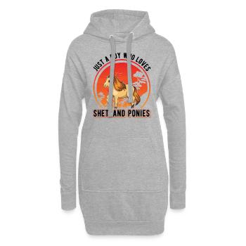 Shetlandpony Junge Shetland-Pony Shetty - Hoodie-Kleid - Grau meliert - Vorne
