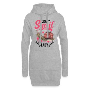 Crazy Snail lady Snails Fille - Sweat-shirt à capuche long Femme - gris chiné - Devant
