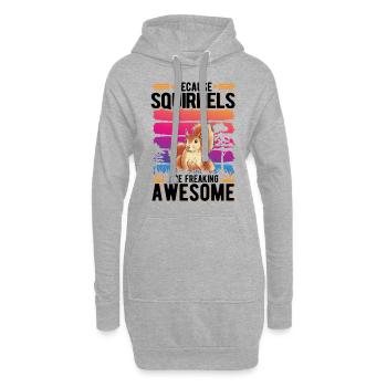 Cadeau Écureuil Écureuil Gris Écureuil - Sweat-shirt à capuche long Femme - gris chiné - Devant