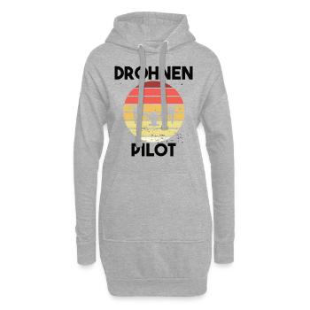 Drohnenpilot Spruch - Hoodie-Kleid - Grau meliert - Vorne