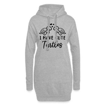 J’ai des tortues mignonnes Tortues de mer avec des cœurs mer - Sweat-shirt à capuche long Femme - gris chiné - Devant