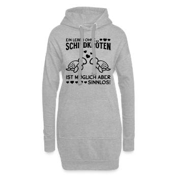 Ein Leben ohne Schildkröten ist möglich aber - Hoodie-Kleid - Grau meliert - Vorne