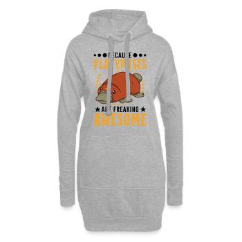 Ornithorynque Cadeau Ornithorynque - Sweat-shirt à capuche long Femme - gris chiné - Devant