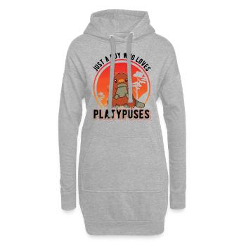 Ornithorynque Jeune Ornithorynque - Sweat-shirt à capuche long Femme - gris chiné - Devant