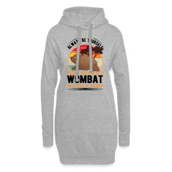 Soyez toujours vous-même à moins que vous ne puissiez être un Wombat - Sweat-shirt à capuche long Femme - gris chiné - Devant