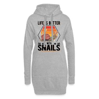 La vie est meilleure avec Snails Snail - Sweat-shirt à capuche long Femme - gris chiné - Devant