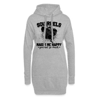 L’écureuil ne me rend pas si heureux - - Sweat-shirt à capuche long Femme - gris chiné - Devant