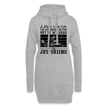 Jetski Wassersport Urlaub Meer Sommer Geschenkidee - Hoodie-Kleid - Grau meliert - Vorne