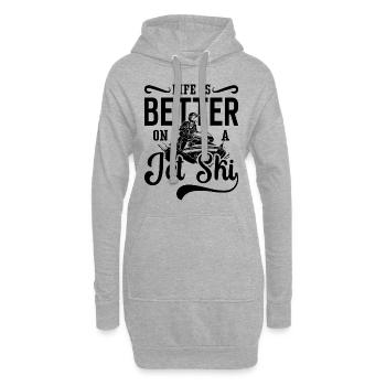 Jetski Wassersport Sommer Urlaub Meer Geschenkidee - Hoodie-Kleid - Grau meliert - Vorne