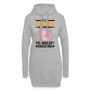 Axolotl Cadeau Queue Lurch - Sweat-shirt à capuche long Femme - gris chiné - Devant
