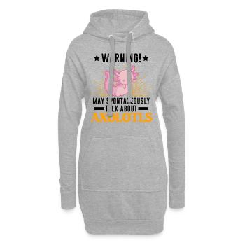 Axolotl Cadeau Queue Lurch - Sweat-shirt à capuche long Femme - gris chiné - Devant