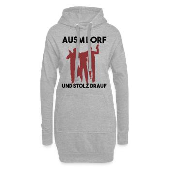Dorfleben Spruch - Hoodie-Kleid - Grau meliert - Vorne