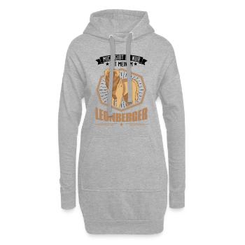 Mich gibt es nur mit meinem Leonberger - Hoodie-Kleid - Grau meliert - Vorne