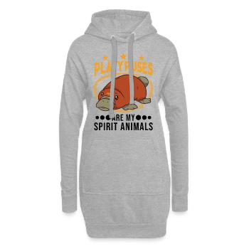 Schnabeltier Spirit Animal Platypus - Hoodie-Kleid - Grau meliert - Vorne