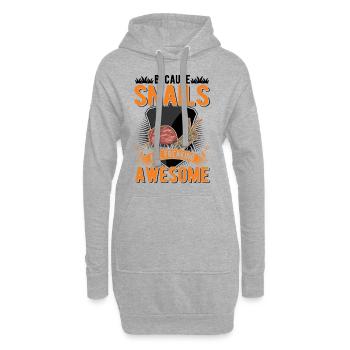 Because Snails are freaking awesome Schnecke - Hoodie-Kleid - Grau meliert - Vorne