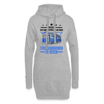 Straßenbahn Geschenk Straßenbahnfahrer Tram S-Bahn - Hoodie-Kleid - Grau meliert - Vorne