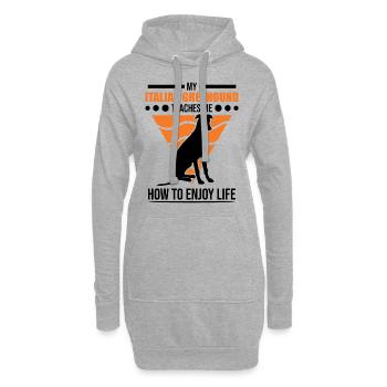 Italienischer Windhund Italienisches Windspiel - Hoodie-Kleid - Grau meliert - Vorne