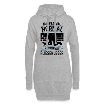 Ich war mal normal Dann wurde ich Fliesenleger - Hoodie-Kleid - Grau meliert - Vorne