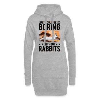 Lapin Cadeau Lapin Lapin Lapin - Sweat-shirt à capuche long Femme - gris chiné - Devant