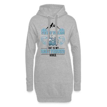 Ziegenwirt Stimme Ziegen Ziege - Sweat-shirt à capuche long Femme - gris chiné - Devant
