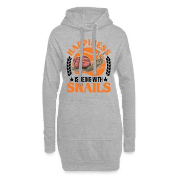 Le bonheur, c’est d’être avec Snails Snail - Sweat-shirt à capuche long Femme - gris chiné - Devant