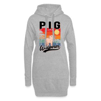 Schweineflüsterer Schweine Pig Whisperer - Hoodie-Kleid - Grau meliert - Vorne