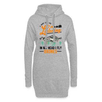 Drone Pilote Cadeau Drone Quadcopter - Sweat-shirt à capuche long Femme - gris chiné - Devant