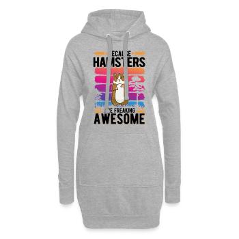 Hamster Cadeau Hamster Doré Hamster Nain Hamster - Sweat-shirt à capuche long Femme - gris chiné - Devant