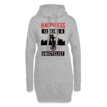 Le bonheur, c’est d’être un cadeau de monocycle monocycle - Sweat-shirt à capuche long Femme - gris chiné - Devant